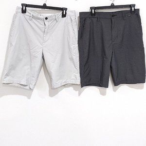 Hurley Nike Dri-Fit Light & Dark Gray Chino Shorts Size 33 Lot of 2